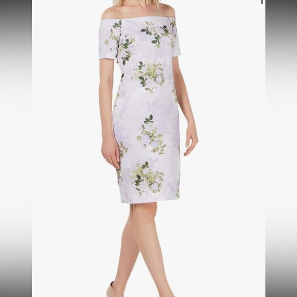 Calvin Klein Women's Short Sleeve Off The Shoulder Sheath Dress
